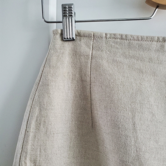 Marks & Spencer Linen Midi Pencil Skirt with Buttons - Picture 3 of 13